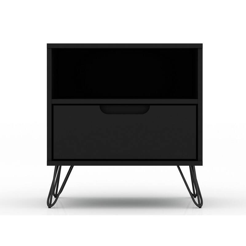 Manhattan Comfort Rockefeller 1-Drawer Nightstand (Set of 2)