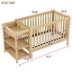 preview thumbnail 25 of 25, Convertible Crib/Full Size Bed with 3 Layers Changing Table, Adjustable Height and Guardrails