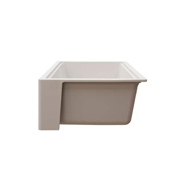 Titan Farmhouse Granite Composite 33 in. Single Bowl Kitchen Sink in Black with Cutting-Board and Strainer