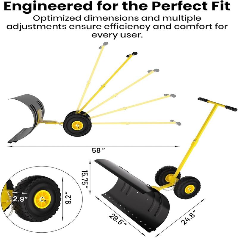 29-Inch Heavy-Duty Steel Snow ShovelSingle Pole