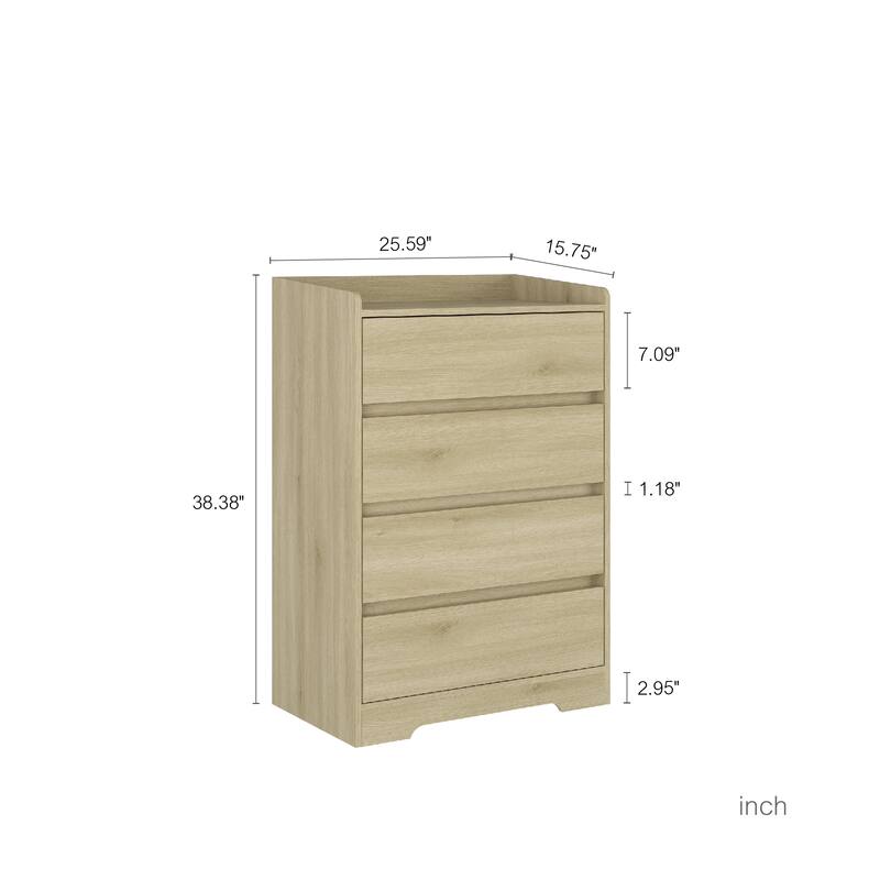 Modern Cabinet with Sturdy Frame of 4 Drawer Dresser