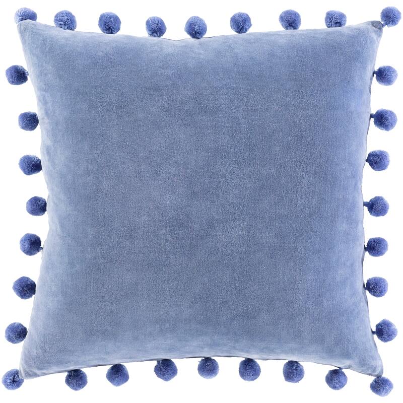 Sophus Cotton Velvet Pom Pom Throw Pillow