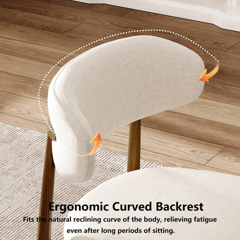 GDFStudio - Rowan Contemporary Upholstered Counter Height Bar Stool Set with Metal Legs and Supportive Back Design