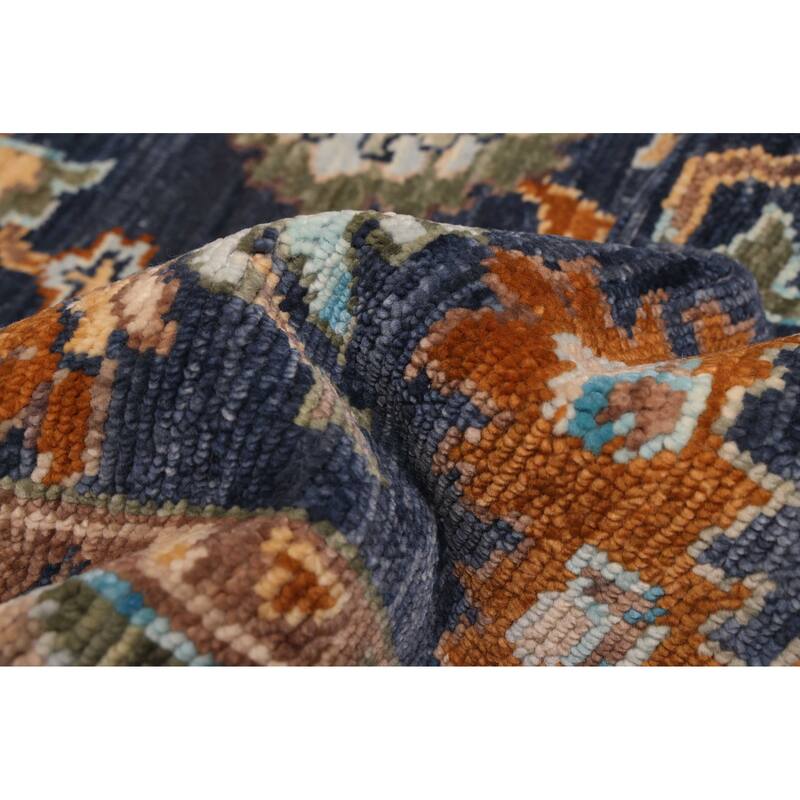 ECARPETGALLERY Hand-knotted Modern Oushak Navy Wool Rug - 8'3 x 9'11