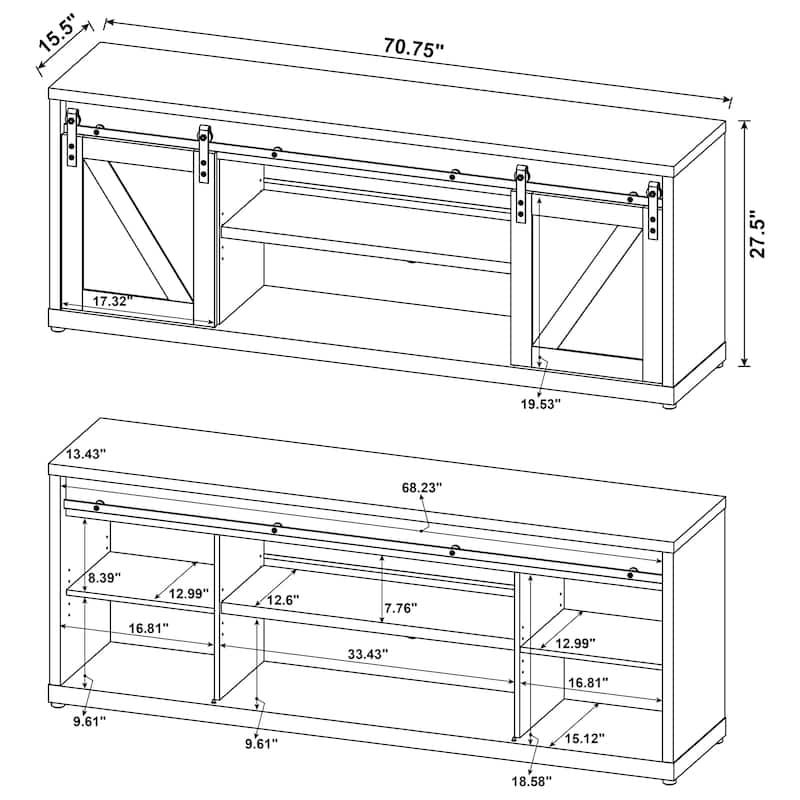 Brockton 71-inch 2-door Engineered Wood TV Stand