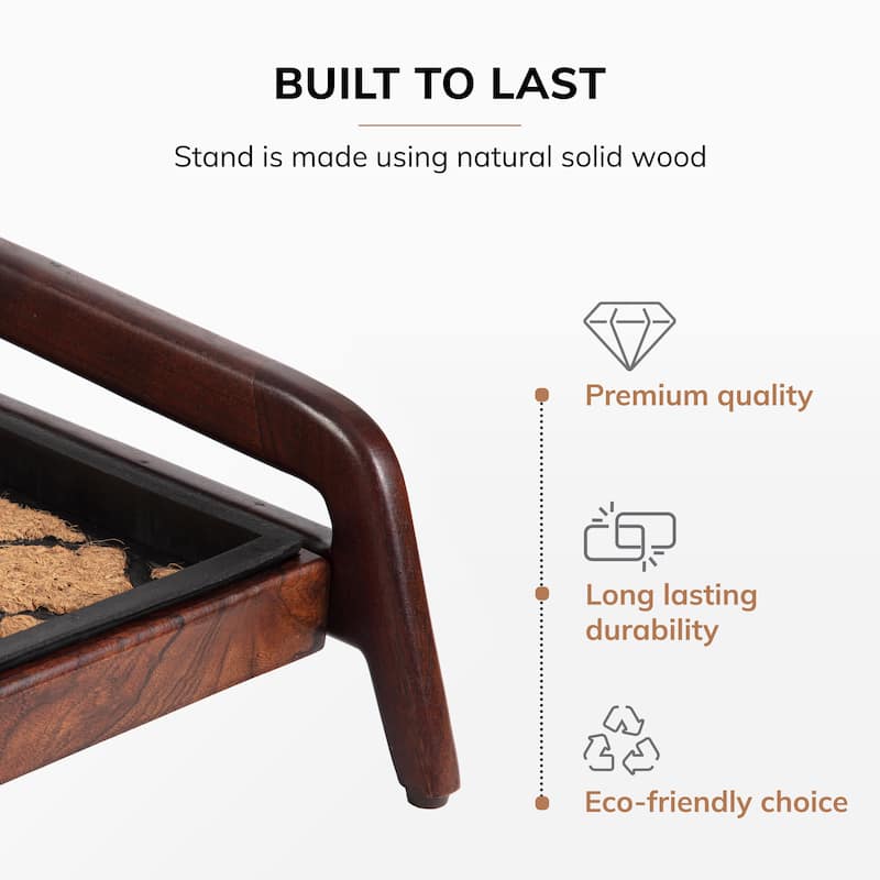 Jani Single-Tier Brown Stand 3-Pair Rubber Boot Tray