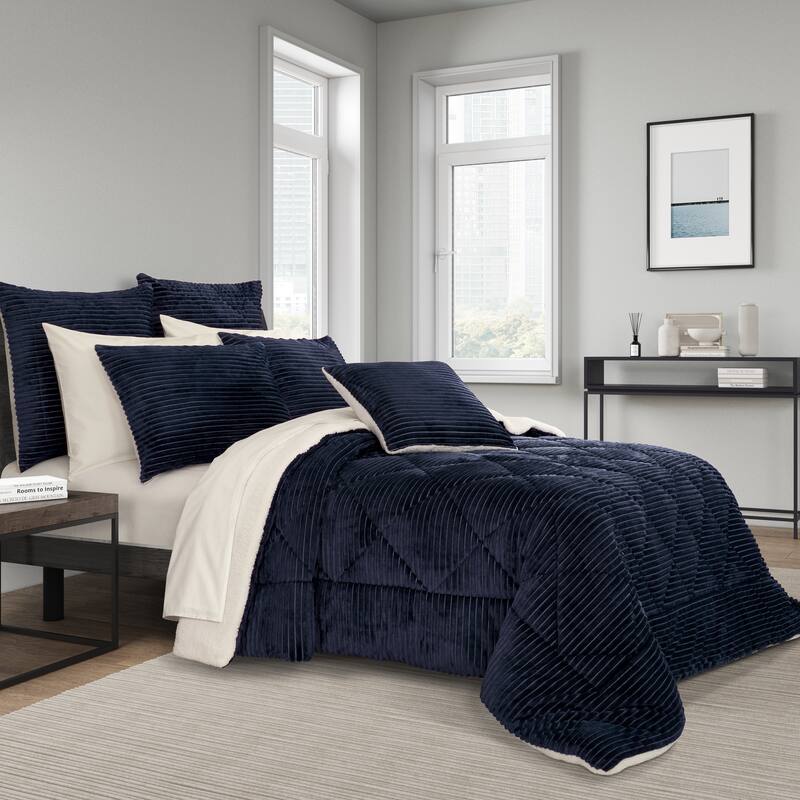 J. Queen New York Everett Comforter Set - Navy - Queen