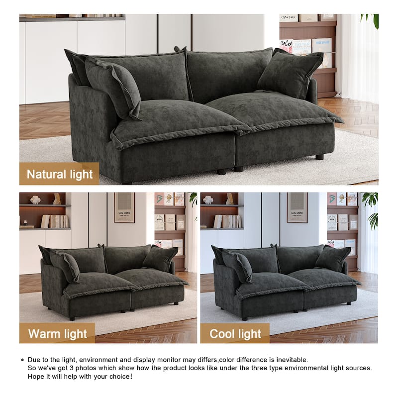 Double Layer Cushion Comfy Cloud Modular Sectional Sofa Set