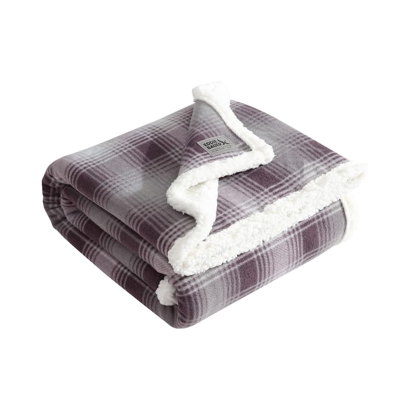 Eddie Bauer Ultra Soft Plush Fleece Reversible Oversized Throw Blankets