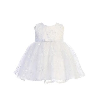 Shop White Organza Satin Flower Bow Flower Girl Easter Dress Baby Girls On Sale Overstock 31040508