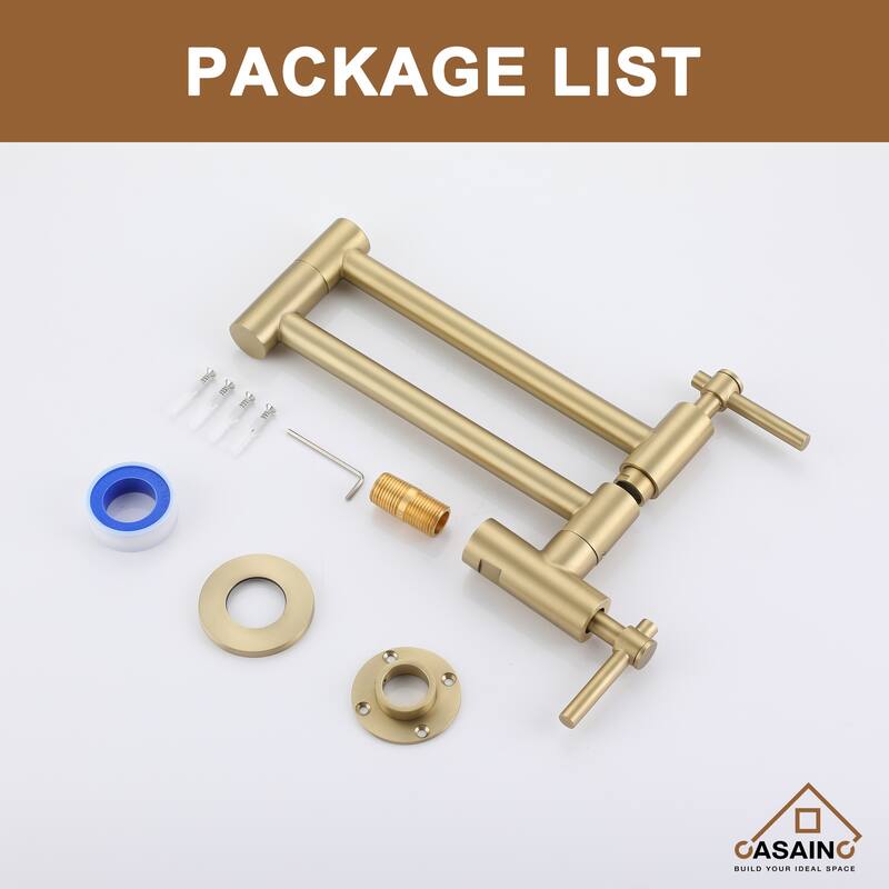 1.8 GPM Wall Mounted Pot Filler Kitchen Sink Faucet