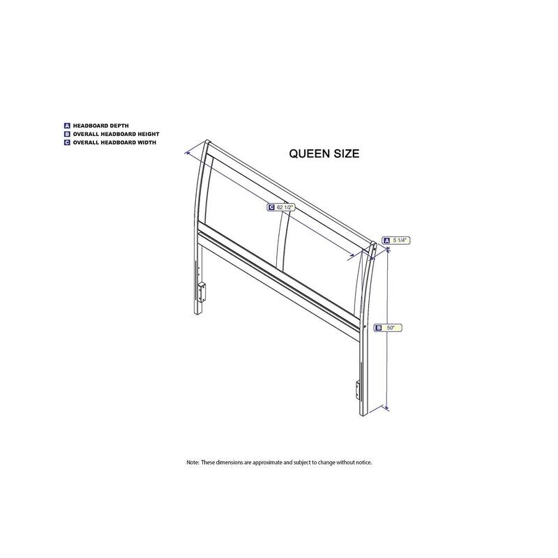 White Wood Sleigh Queen Headboard with Attachable USB Charger and Classic Curved Sleigh Design