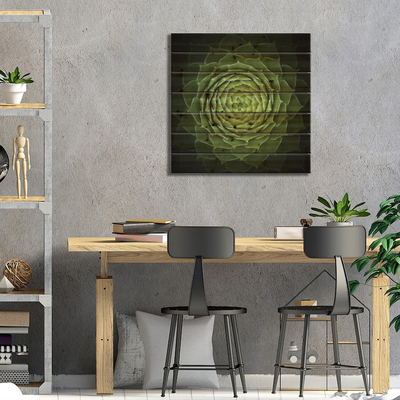 Succulent Print On Wood by Victor Mozqueda - Multi-Color