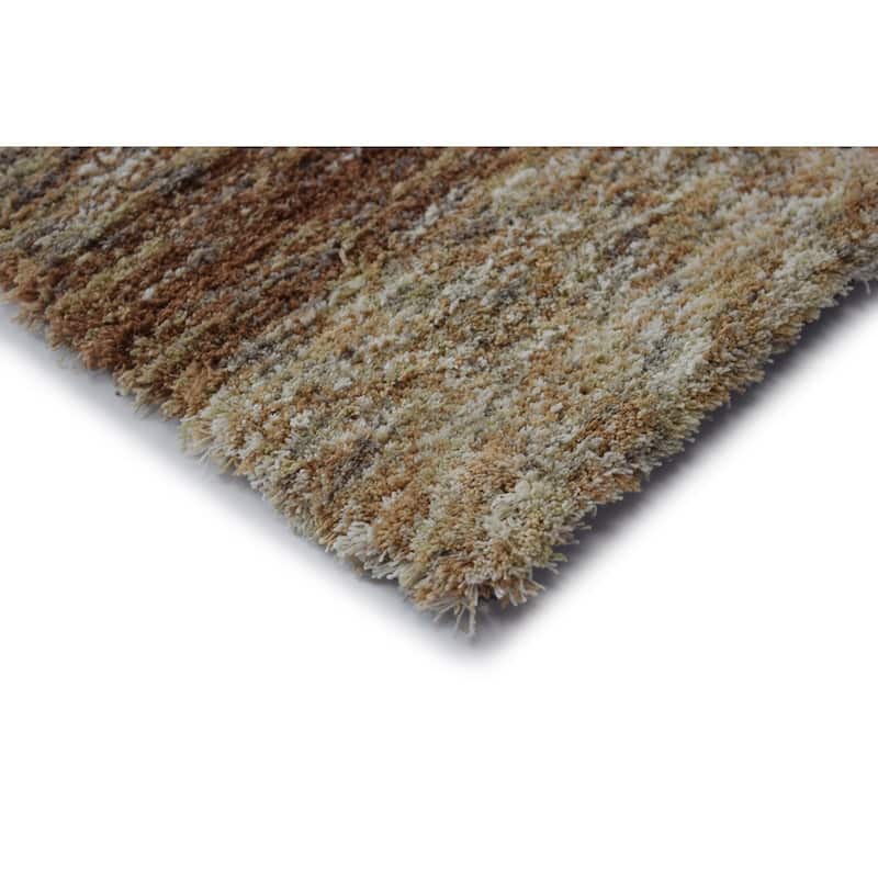 Addison Sanibel Striped Grey Shag Area Rug
