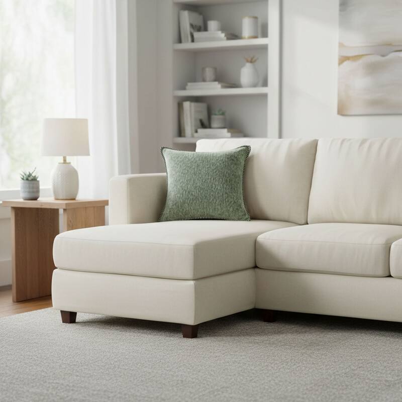 Textured Throw Pillow with Stitched Contrast Edge Set of 2