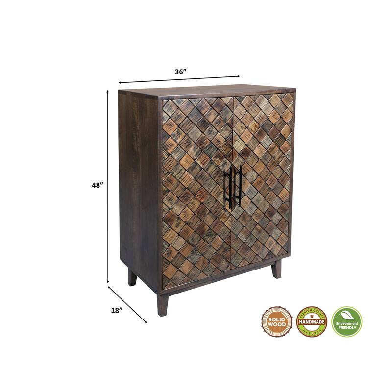 Ava 2-door Solid Wood Bar Cabinet