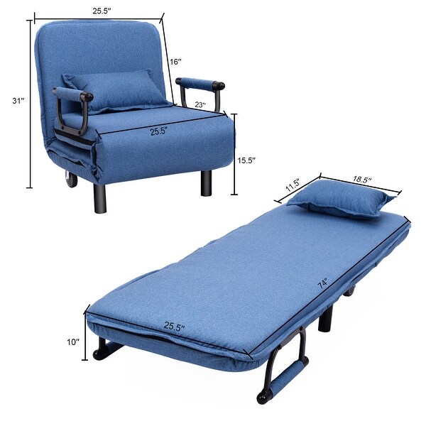 Folding arm store chair sleeper