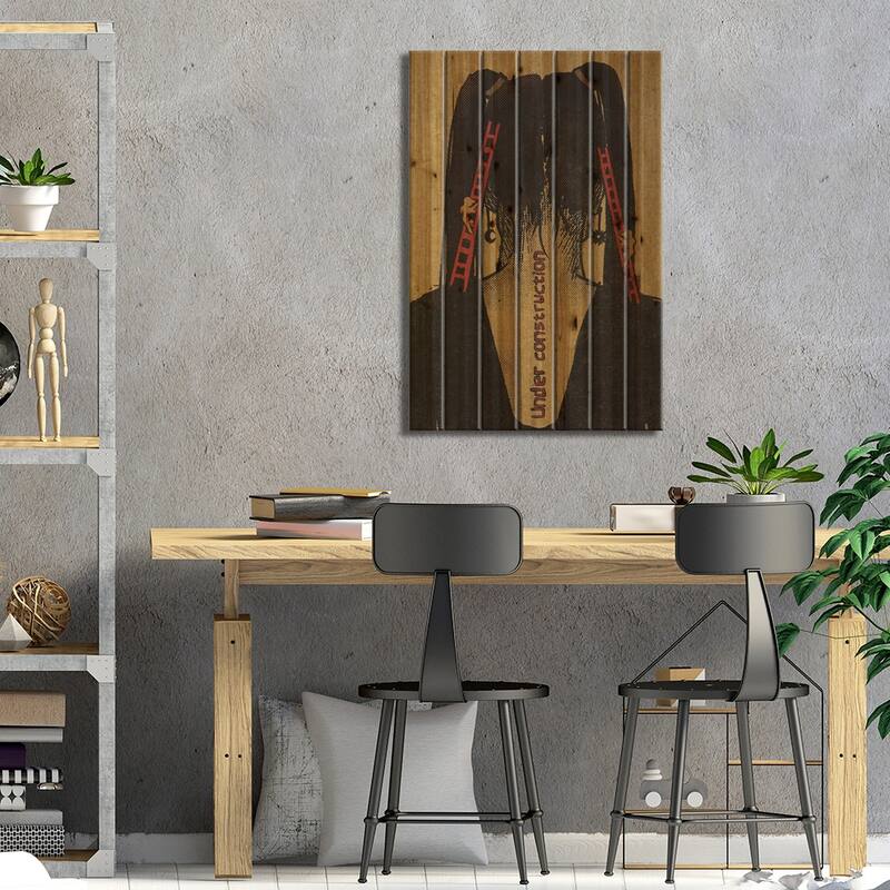 Under Construction I Print On Wood by Illunatica - Multi-Color