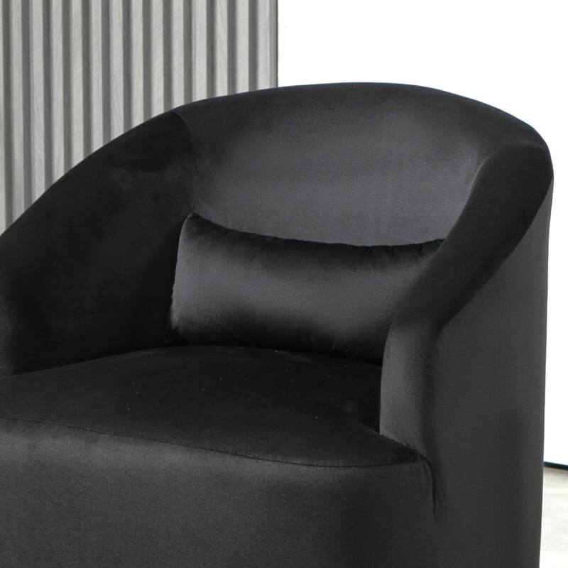 Accent Chair with Barrel-shaped Design and 360 Degree Swivel Feature