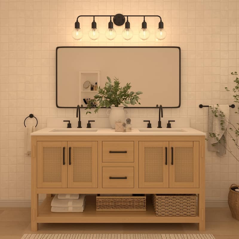 Acroma 6 - Light Dimmable Steel Bathroom Vanity Light - 6-light