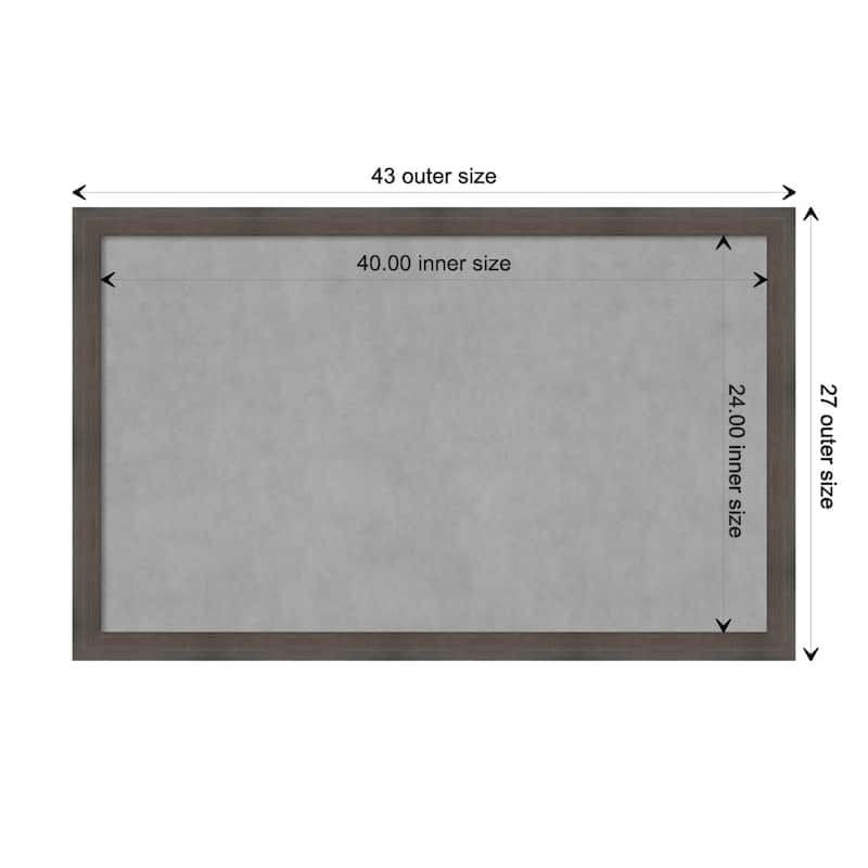 Amanti Art Hardwood Chocolate Narrow Framed Magnetic Board - Board Size 40x24