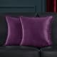 preview thumbnail 7 of 19, Deconovo Set of 4 Velvet Pom-Pom Pillow Covers Multiple Sizes 16x16 Inch - Dark Violet