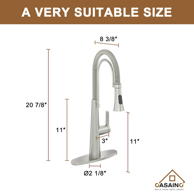Stainless Steel Sink 36 in. Single Bowl Farmhouse Apron Kitchen Sink with Two-Function Brushed Nickel Kitchen Faucet