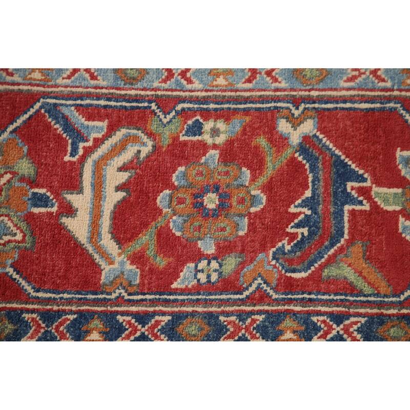 Ivory Kazak Area Rug Handmade Wool Carpet - 8'10"x 11'6"