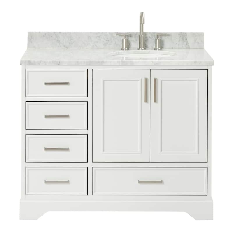 Ariel M043SRCW2OVO Stafford 43" Free Standing Single Basin Vanity Set - White - Colored