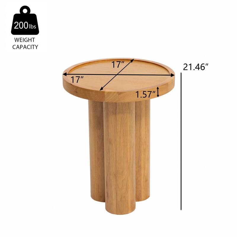 Christopher Knight Home - Lumi Modern 21.46" Height Round Wood End Table with Pedestal Base