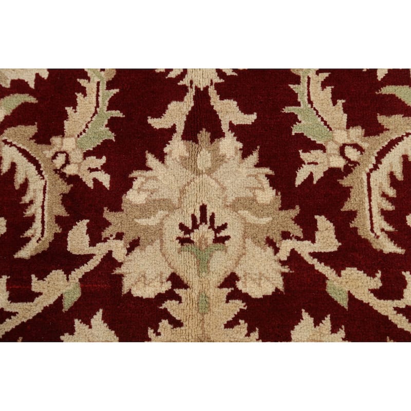 Vegetable Dye Floral Agra Oriental Area Rug Hand-knotted Wool Carpet - 7'1" x 7'1" Square