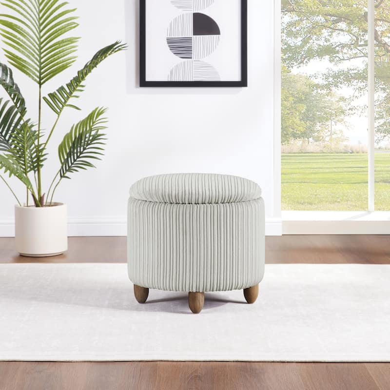 Lyra Storage Ottoman with Medium Oak Legs