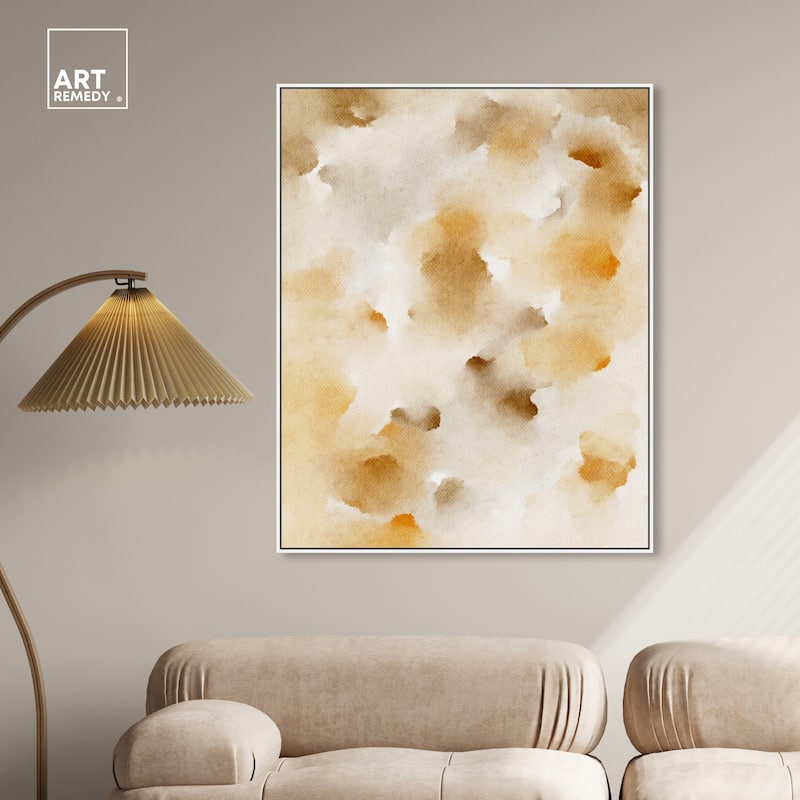 Art Remedy Pearls And Amber Framed Watercolor Boho Abstracts