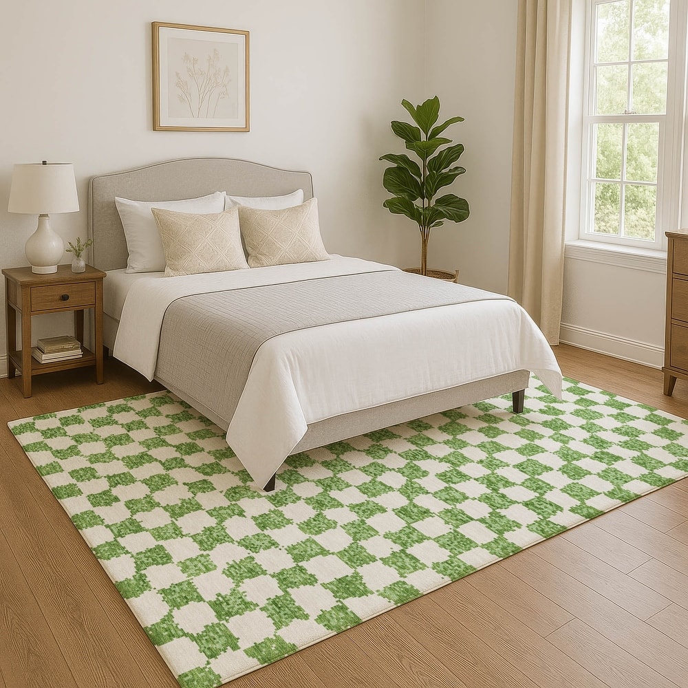 Premium Washable Super Soft Casual Checkered Mayfield Rug