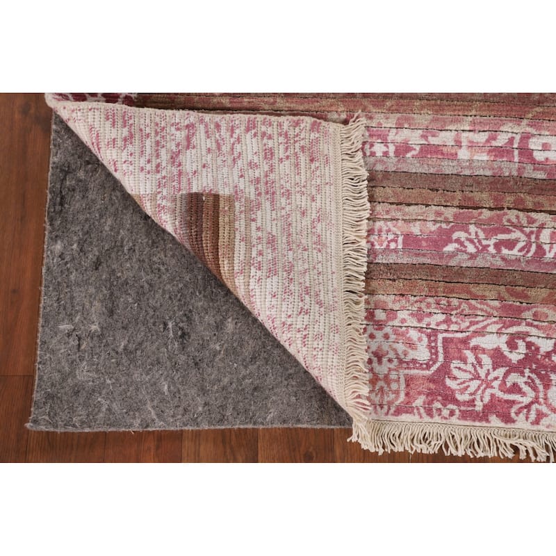 Striped / Abstract Accent Rug Hand-Knotted Modern Wool Carpet - 2'8"x 4'10"
