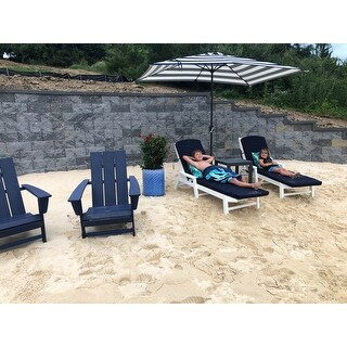 POLYWOOD® Nautical Outdoor Chaise Lounge with Arms, Stackable, NCC2280