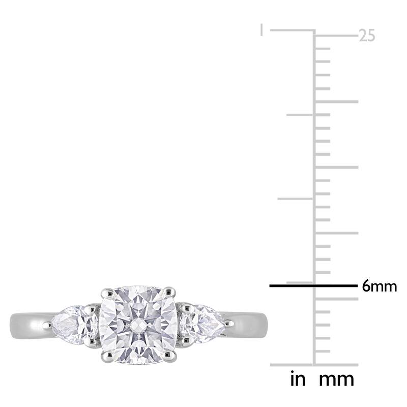 Miadora 1 5/8ct DEW Created Moissanite Three Stone Ring in Sterling Silver