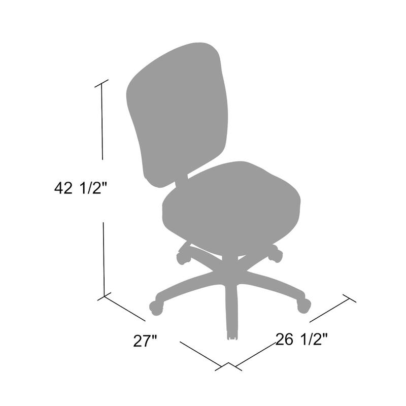 Sera Modern Task Chair, Mid Back Black LeatherPlus, Large Cushions