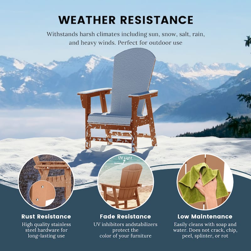 Laguna Hdpe All Weather Outdoor Patio Adirondack Dining Chair With Arms