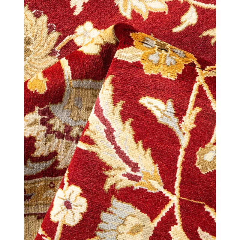 Overton Hand Knotted Wool Vintage Inspired Traditional Mogul Red Area Rug - 4 x 6