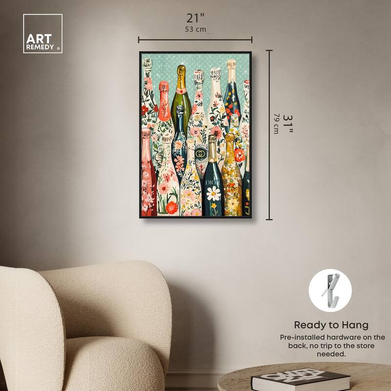 Floral Collection Bottles Canvas by Art Remedy