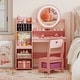 preview thumbnail 15 of 18, Gymax Kids Vanity Table Set w/ Lighted LED Mirror Princess Dressing