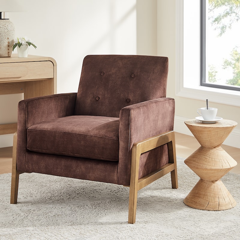 Margrate Wood Arm Tufted Back Accent Chair by Greyson Living