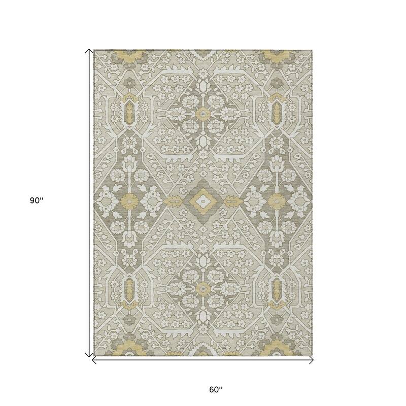 HomeRoots Floral Transitional Rectangle Outdoor Rug