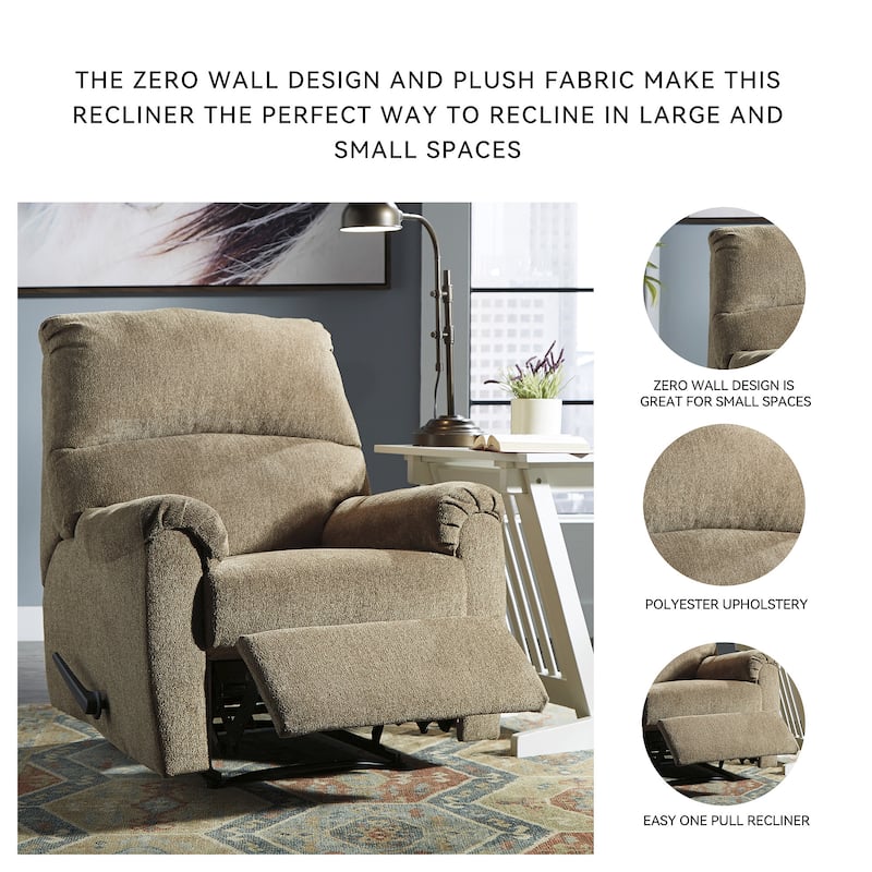 Nerviano Contemporary Zero Wall Recliner Mocha
