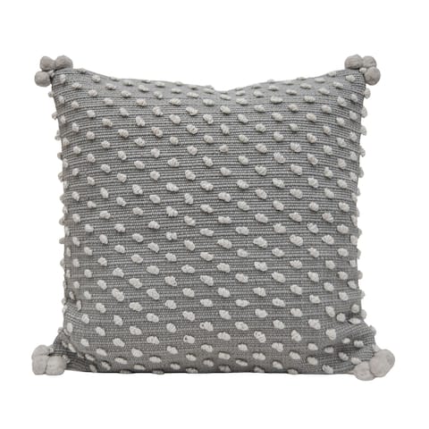 Foreside Home & Garden 20x20" Woven Gray Polyester w/Poly Fill Pillow - 20X20