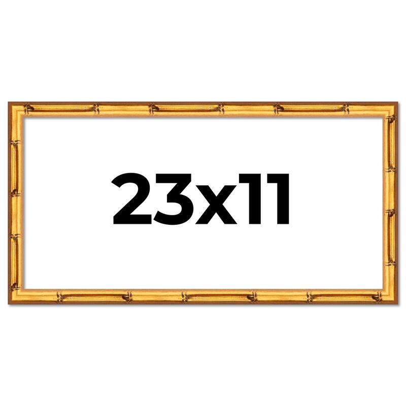 23x11 Frame Gold Bamboo Picture Frame Modern Photo Frame Includes UV Acrylic Shatter Guard Front Acid Free Foam Backing Board