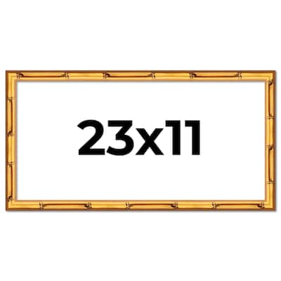 23x11 Frame Gold Bamboo Picture Frame Modern Photo Frame Includes UV Acrylic Shatter Guard Front Acid Free Foam Backing Board