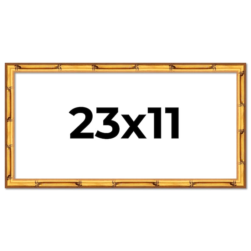 23x11 Frame Gold Bamboo Solid Wood Picture Frame | 1 Inch Moulding