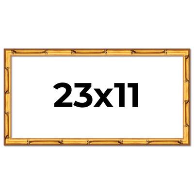 23x11 Frame Gold Bamboo Solid Wood Picture Frame | 1 Inch Moulding
